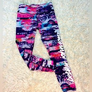 Betsey Johnson Performance Floral Sunflower Yoga Leggings Sz M Great Condition